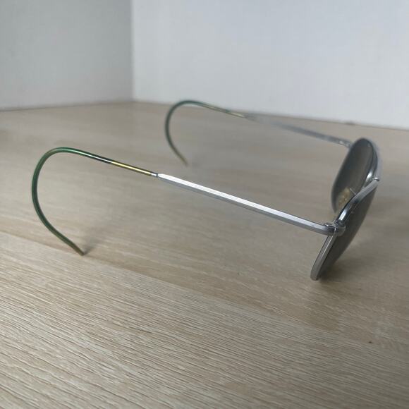 Vintage Randolph Engineering 6 1/2 Aviator Sunglasses Matte Chrome FRAMES ONLY - Picture 9 of 9